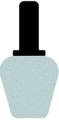 a nail polish bottle in sparkly light blue